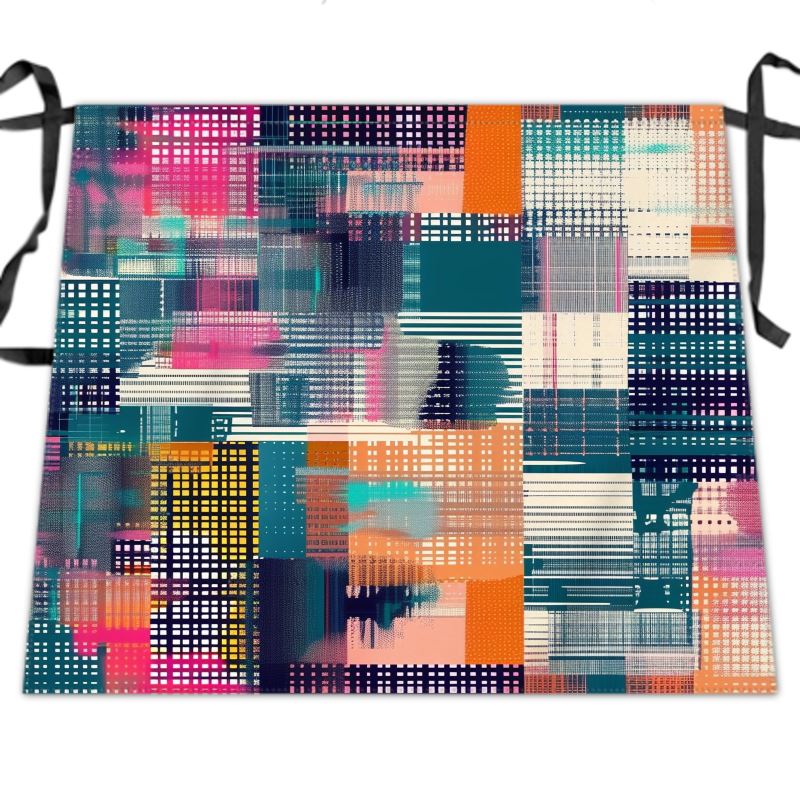 Urban Pixel Plaid Waist Apron