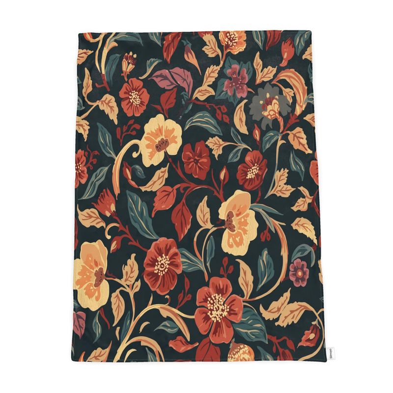 Midnight Autumn Flora Throw