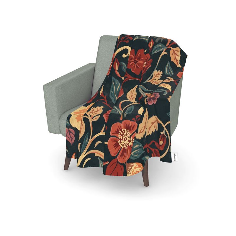 Midnight Autumn Flora Throw