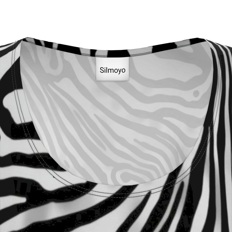 Liquid Zebra Wave Ladies Tunic T-Shirt
