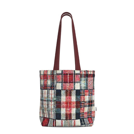 Layered Retro Picnic Plaid Everyday Tote Bag