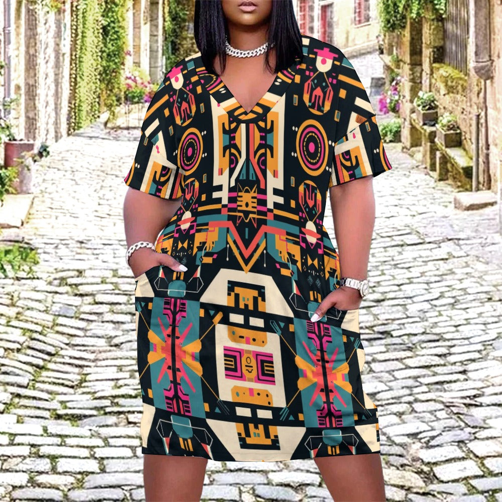 Neo-Tribal Circuitry Loose pocket dress