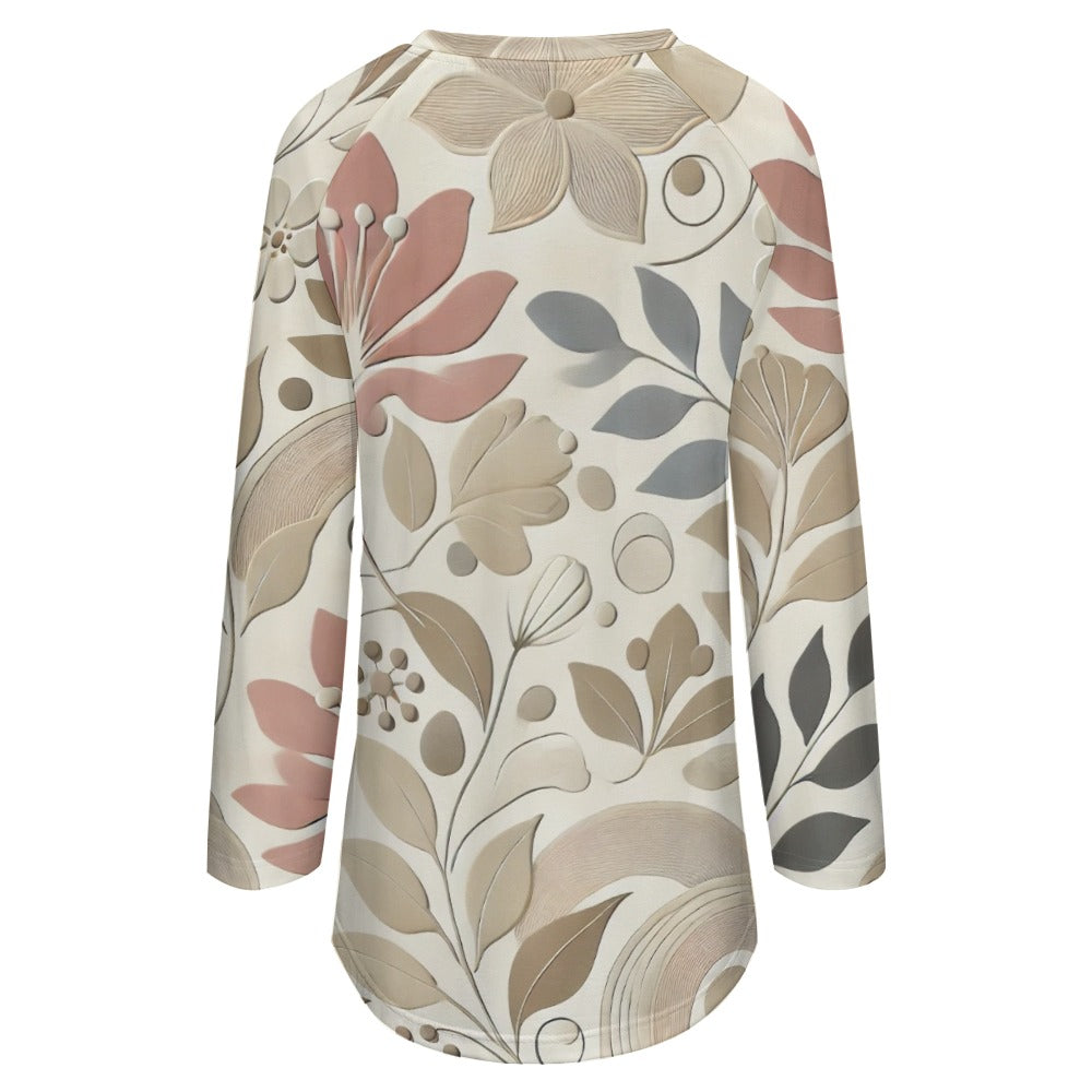 Sculpted Garden Long Crew Neck Long Sleeve T-Shirt