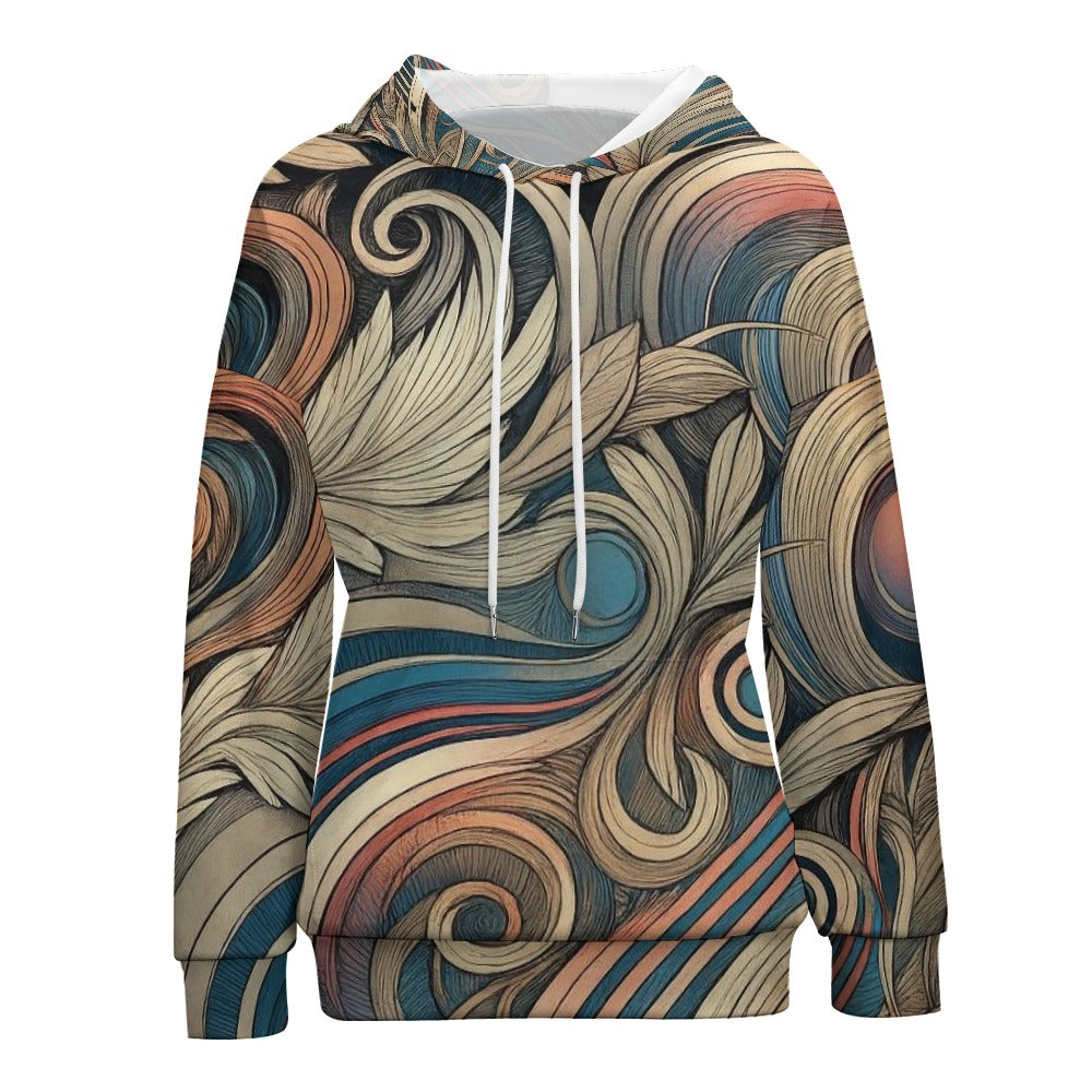 Celestial Baroque Whirl Dropped Sleeve Hoodie