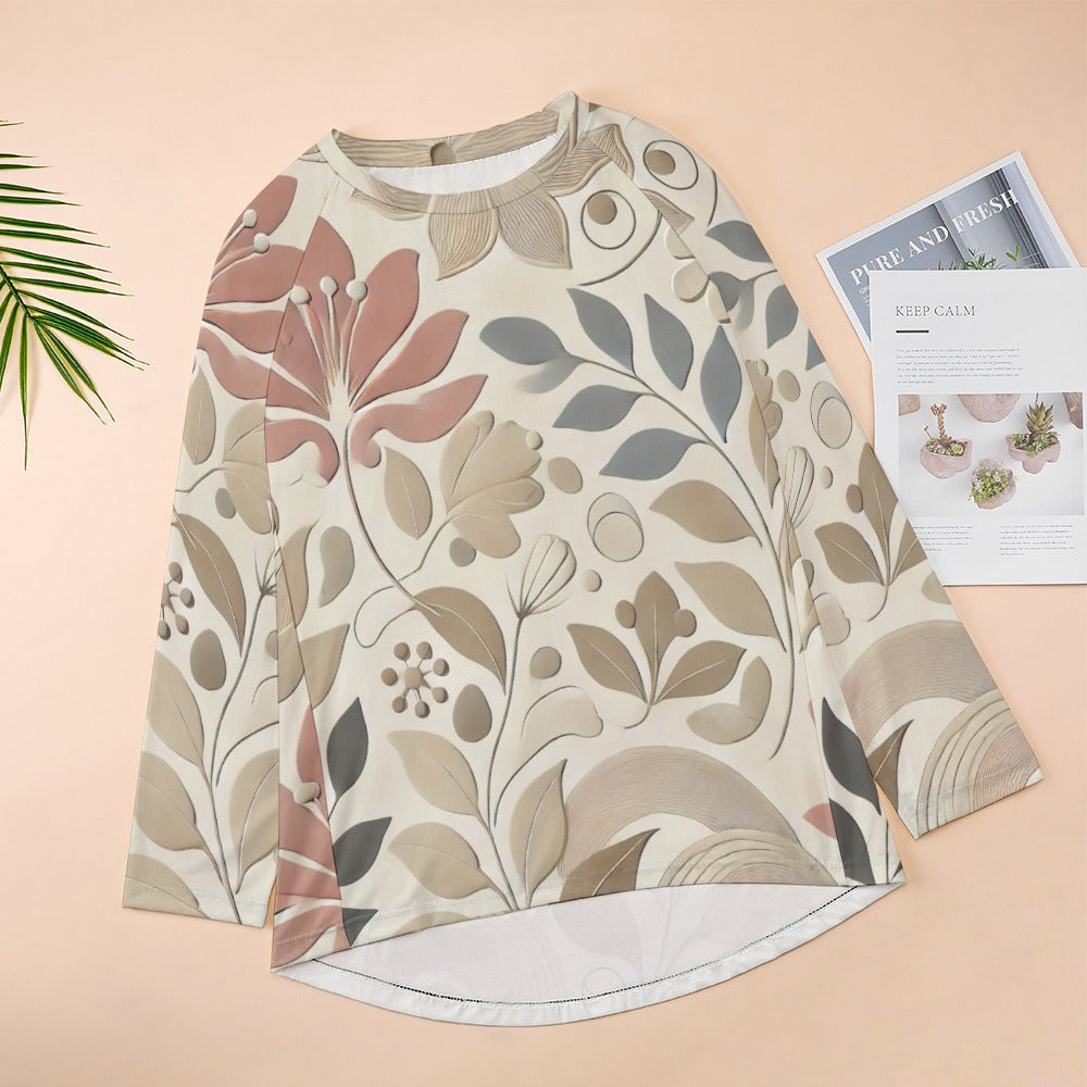 Sculpted Garden Long Crew Neck Long Sleeve T-Shirt