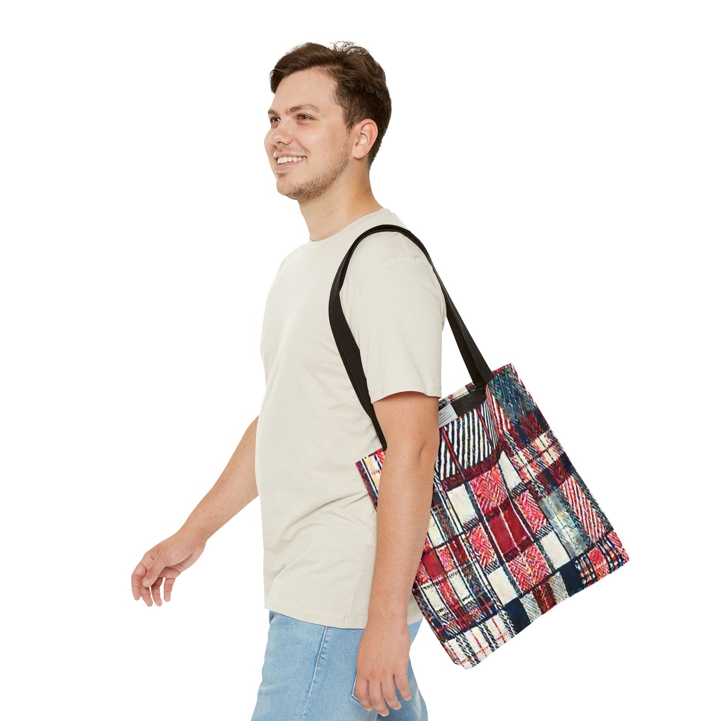 Cozy Plaid Tote Bag, Stylish Shopping Bag, Eco-Friendly Gift, Fall Accessory, Perfect for Everyday Use