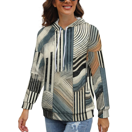 Waves of Contrast Dropped Sleeve Hoodie