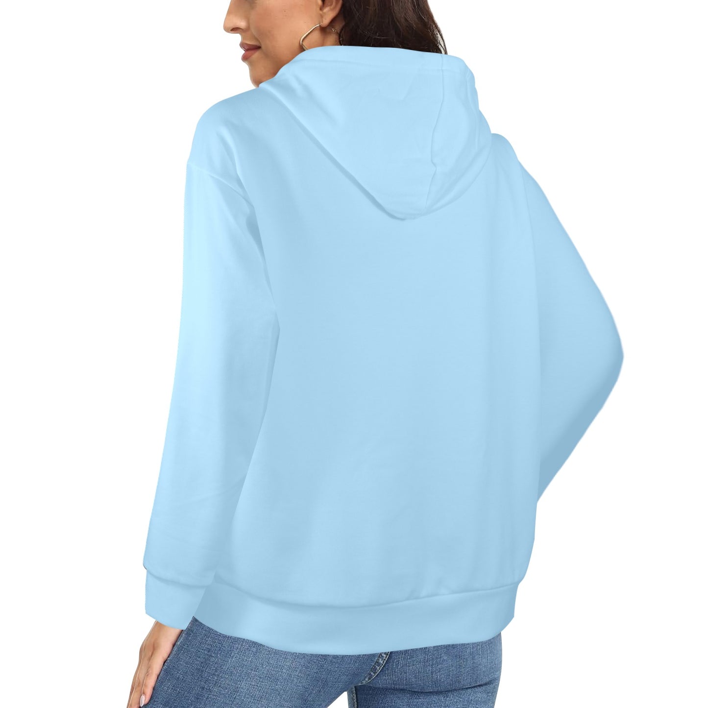 Sky Blue Pastel Women's Fleece Full-Zip Hoodie