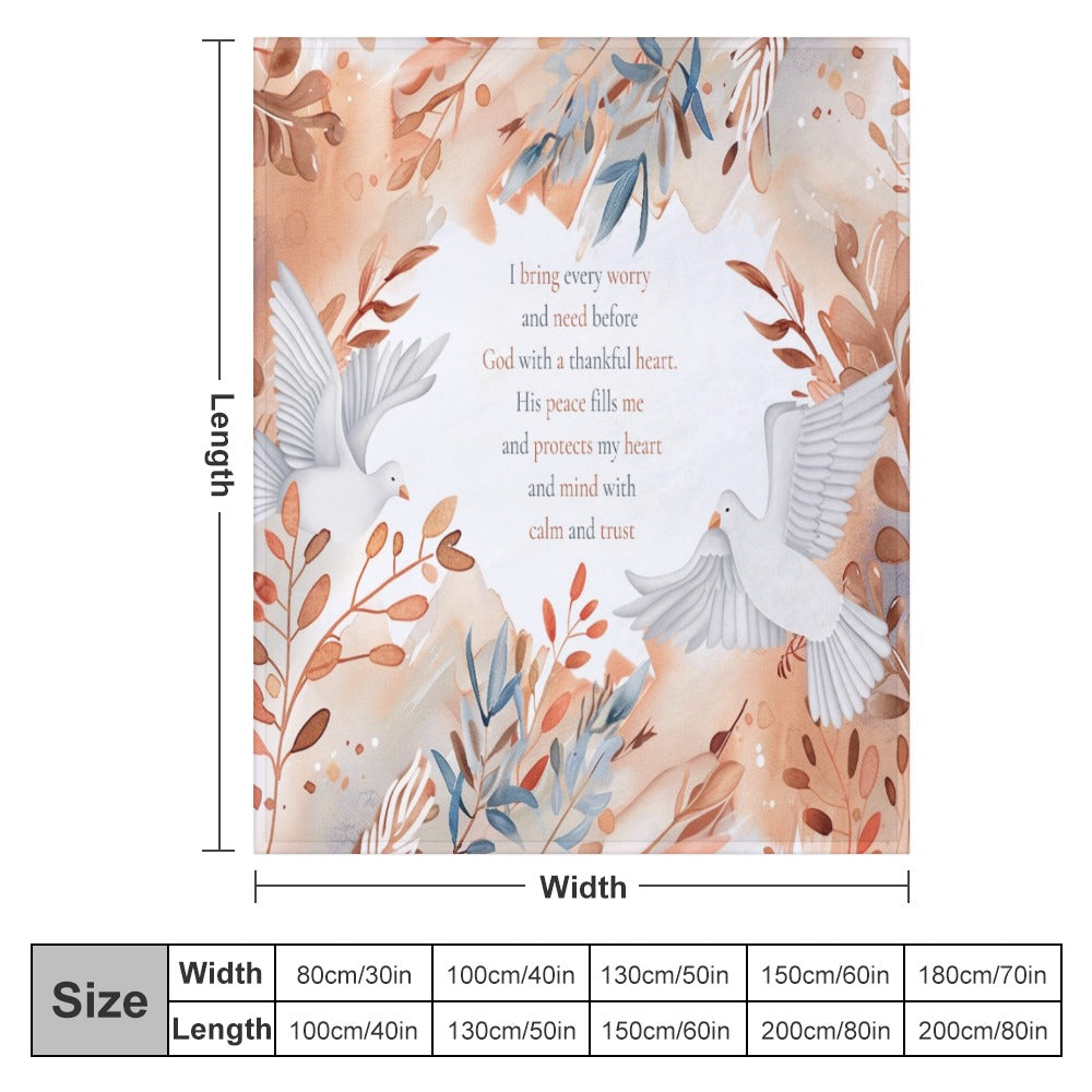 Peace Ultra-Soft Flannel Blanket Multiple Sizes