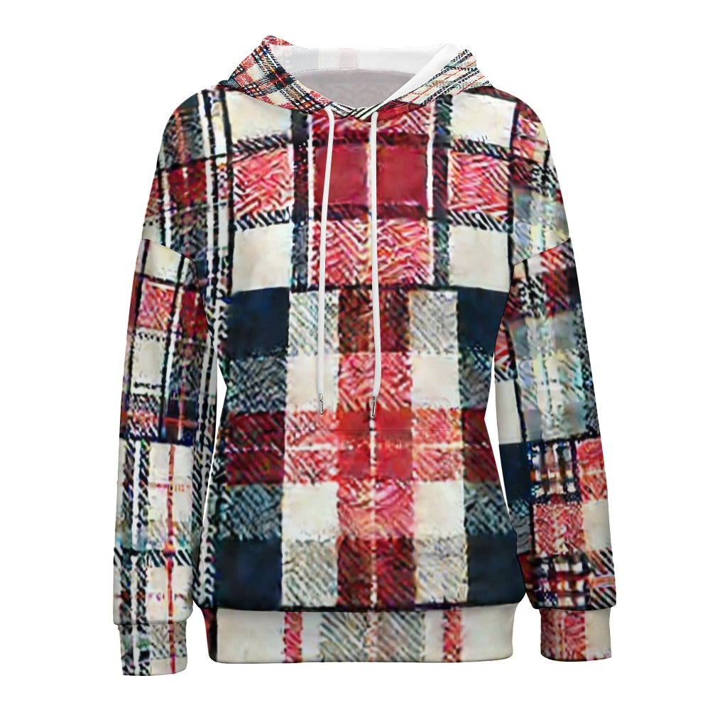 Retro Picnic Grid Dropped Sleeve Hoodie