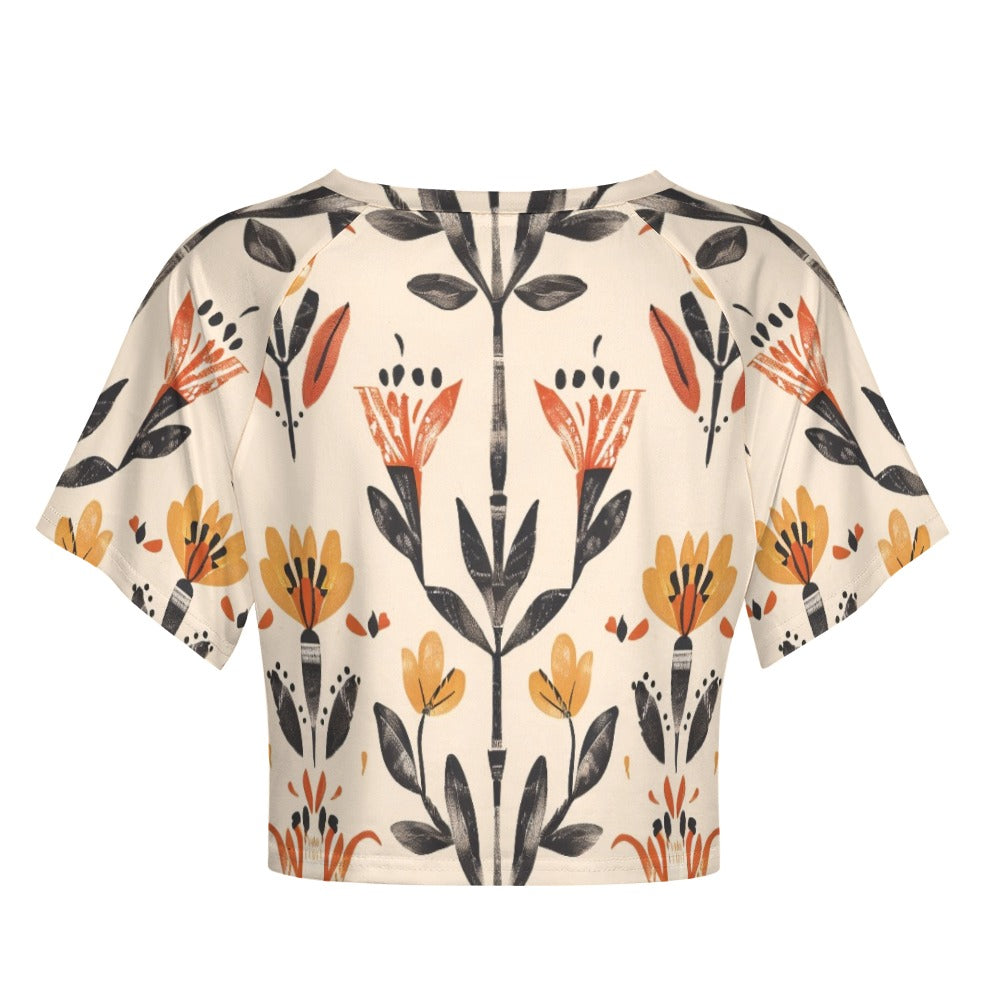 Folk Ember Bloom Short sleeved navel exposed T-shirt