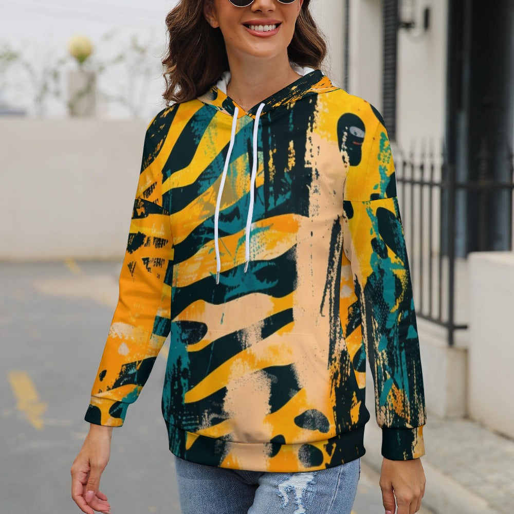 Savanna Graffiti Dropped Sleeve Hoodie