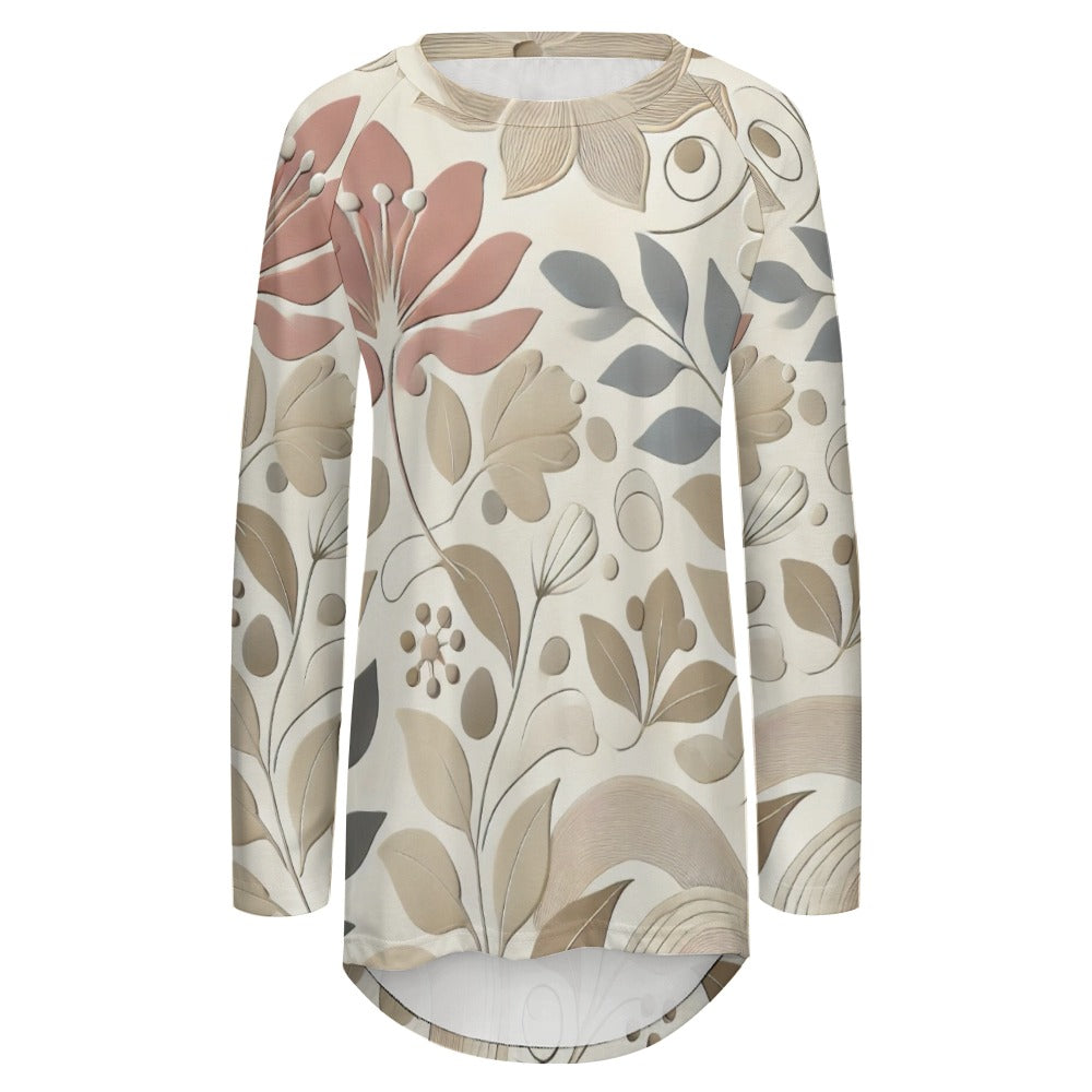Sculpted Garden Long Crew Neck Long Sleeve T-Shirt