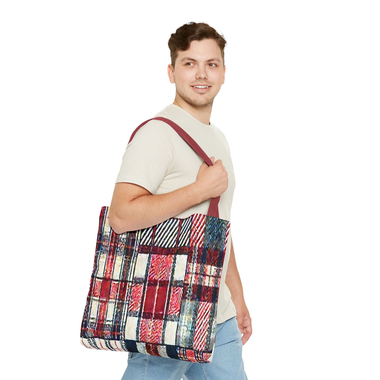 Cozy Plaid Tote Bag, Stylish Shopping Bag, Eco-Friendly Gift, Fall Accessory, Perfect for Everyday Use