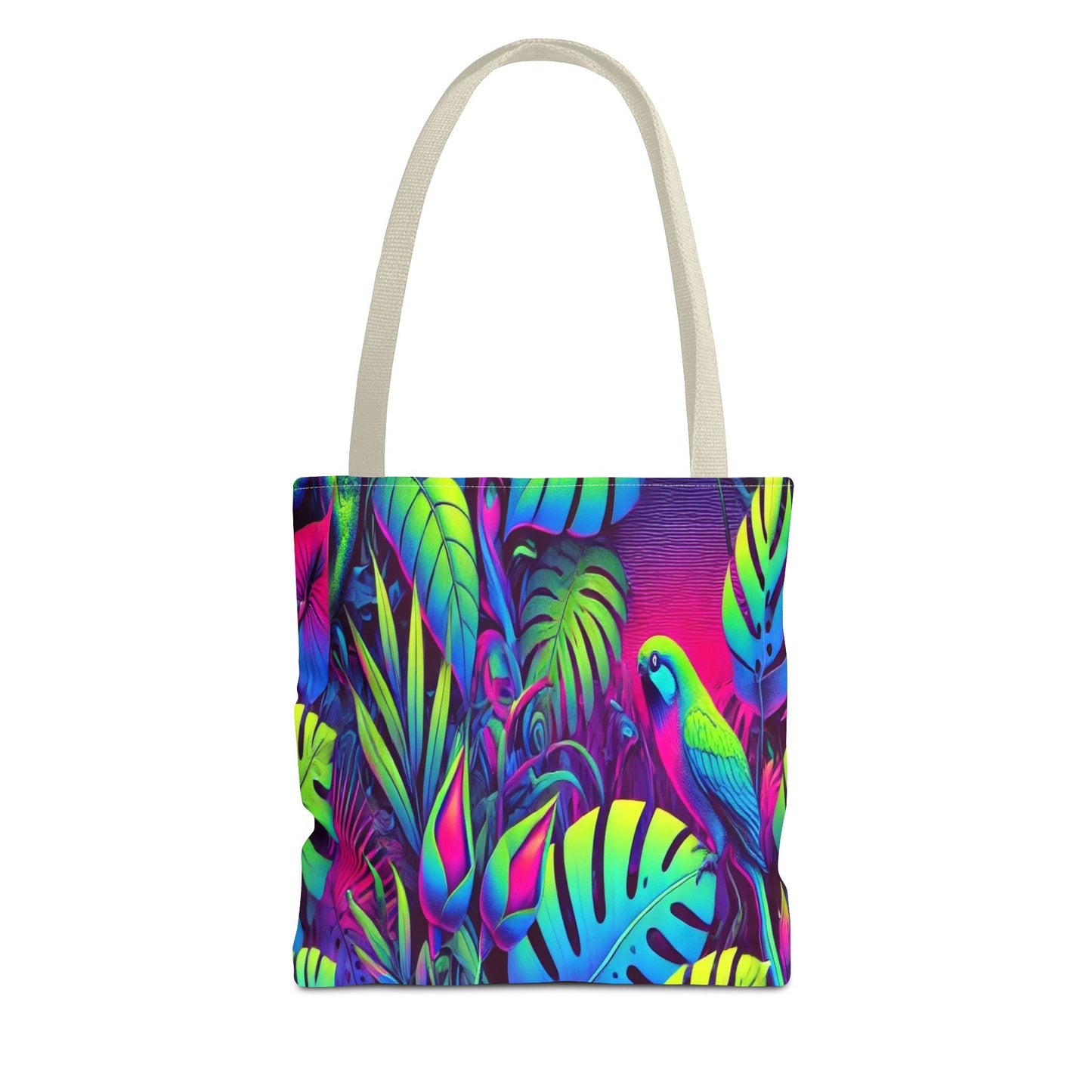 Colorful Tropical Tote Bag, Beach Bag, Eco-Friendly Shopping Carryall, Summer Vibes, Gift for Nature Lovers