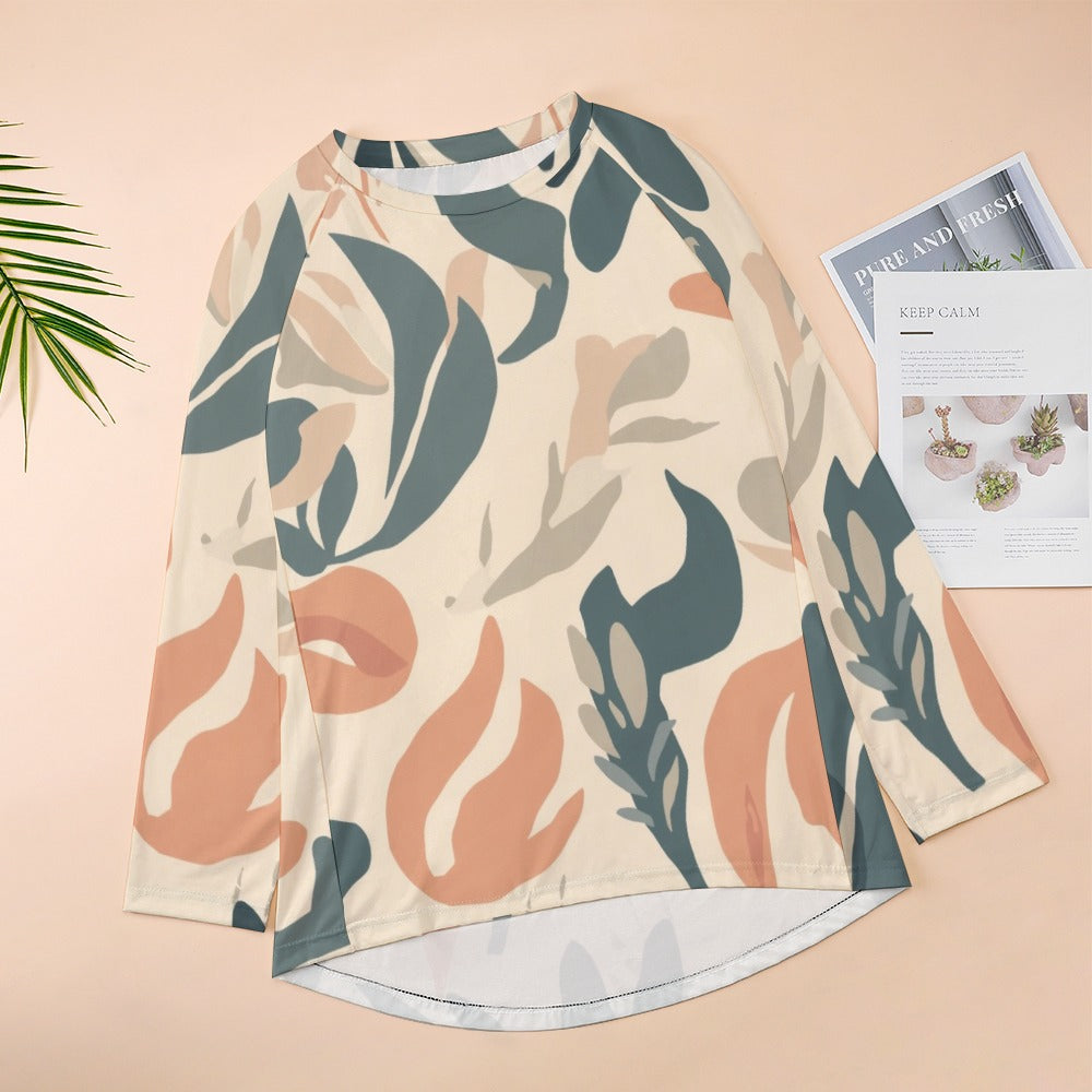 Modern Flora Flow Long Crew Neck Long Sleeve T-Shirt
