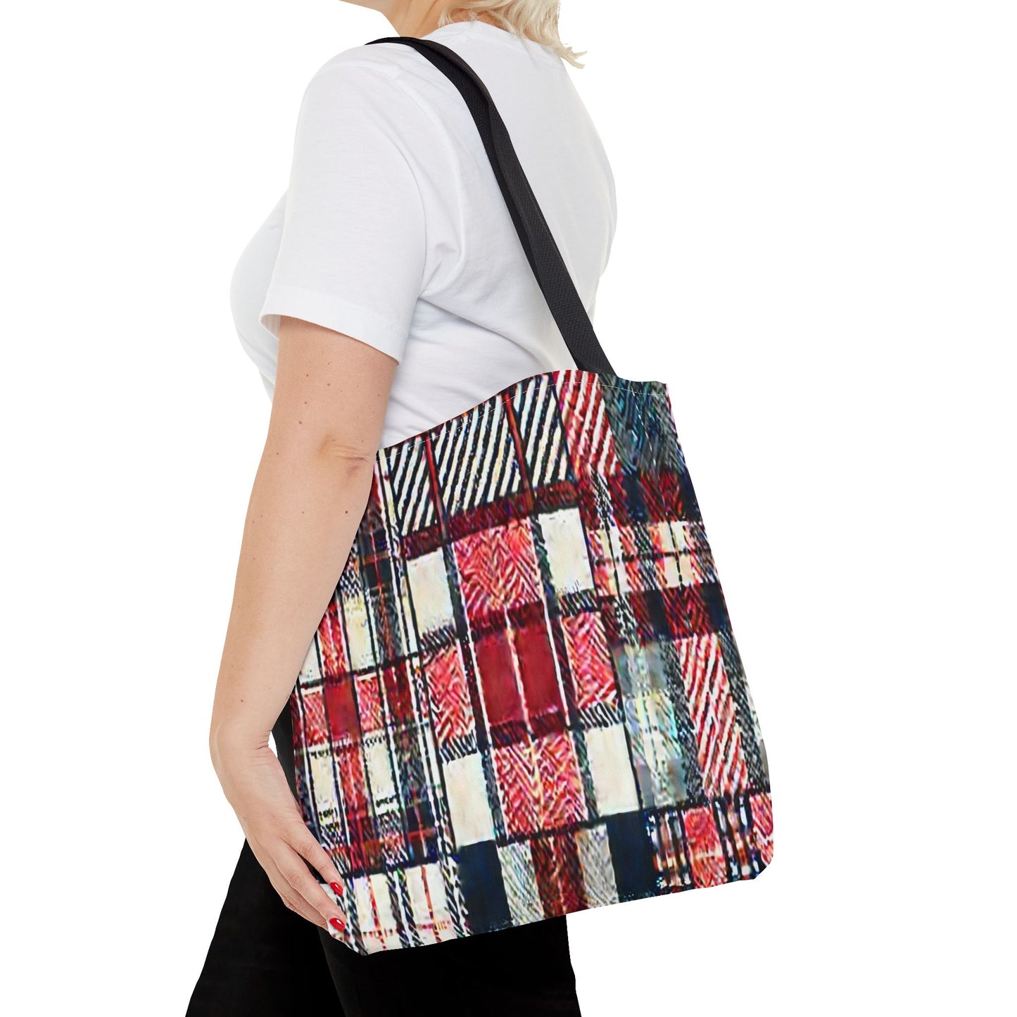 Cozy Plaid Tote Bag, Stylish Shopping Bag, Eco-Friendly Gift, Fall Accessory, Perfect for Everyday Use