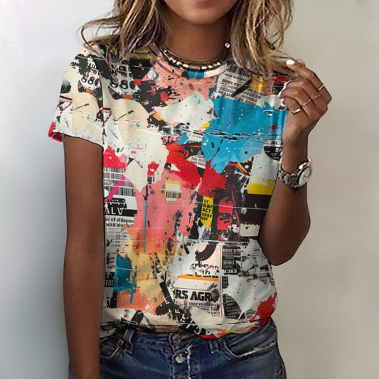 Urban Riot Collage Women's 100% Cotton T-Shirt
