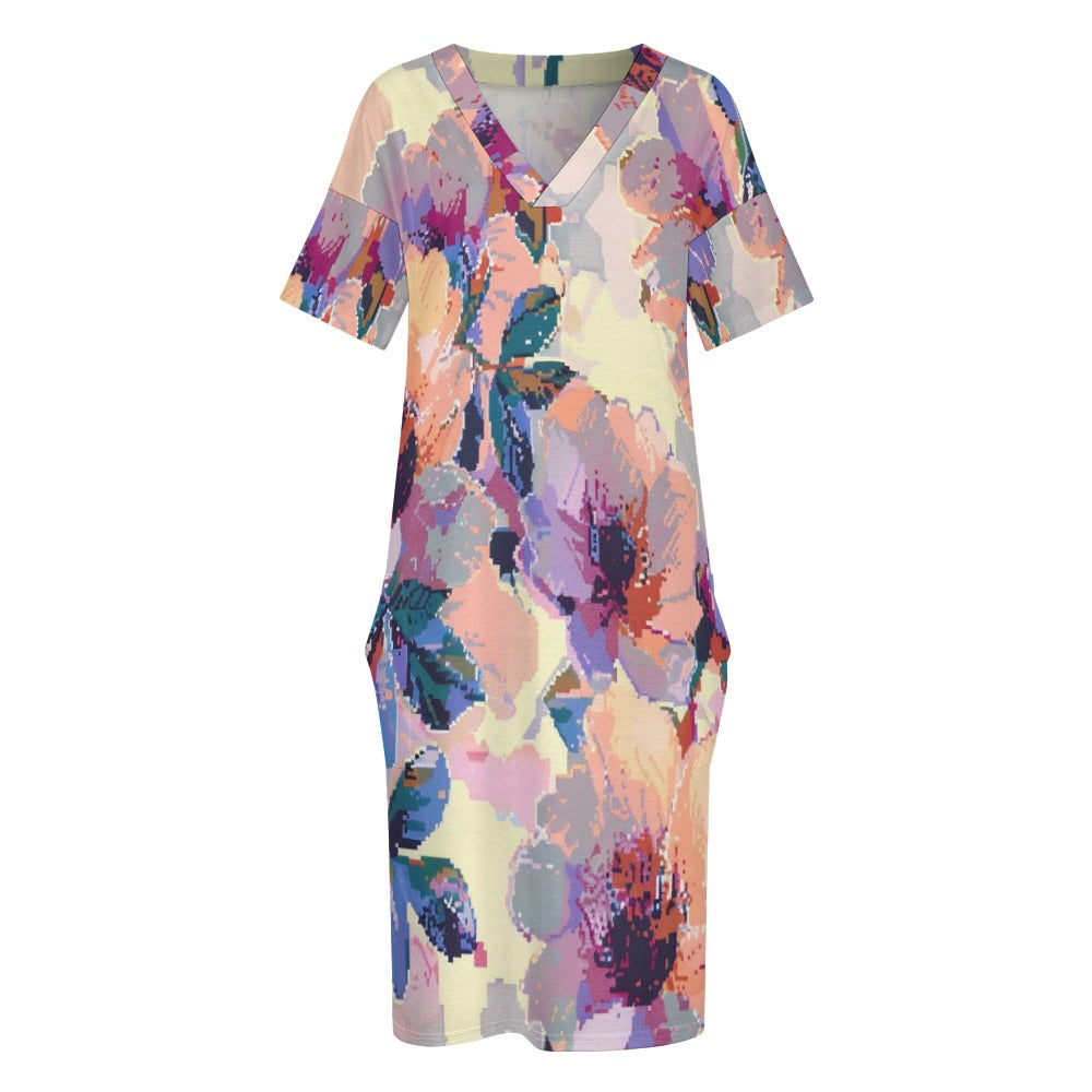 Pixel Bloom Reverie Loose pocket dress