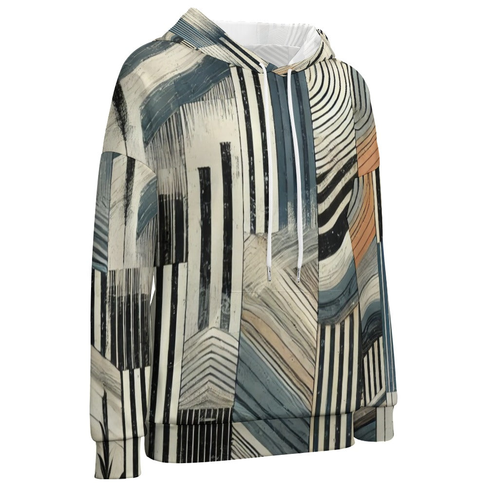 Waves of Contrast Dropped Sleeve Hoodie