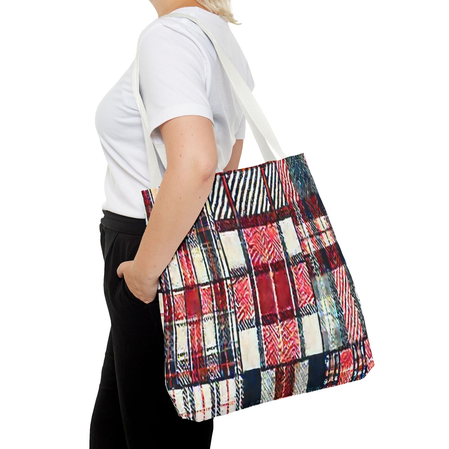 Cozy Plaid Tote Bag, Stylish Shopping Bag, Eco-Friendly Gift, Fall Accessory, Perfect for Everyday Use