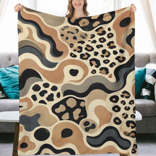 A seamless abstract leopard print pattern Ultra-Soft Flannel Blanket Multiple Sizes