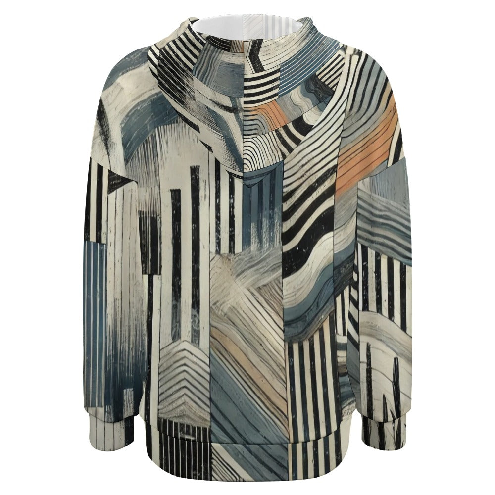 Waves of Contrast Dropped Sleeve Hoodie