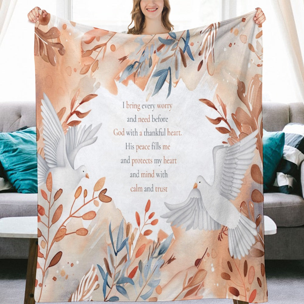 Peace Ultra-Soft Flannel Blanket Multiple Sizes