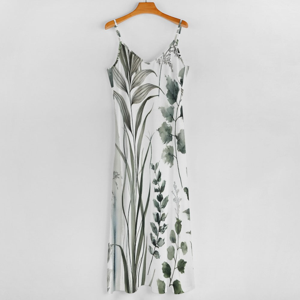 Whispering Greens Sling Ankle Long Dress