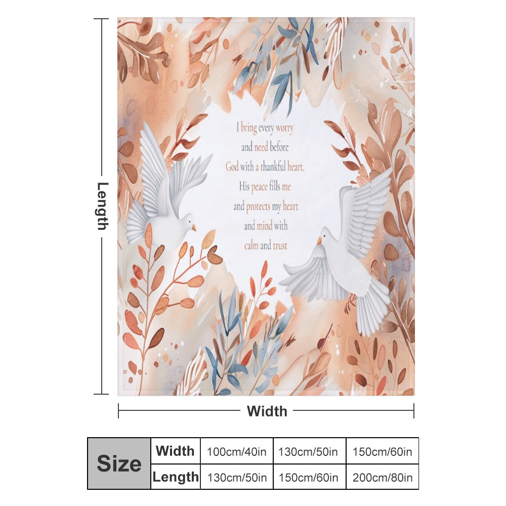 Peace in his presence Super Soft Flannel Blanket Multiple Sizes