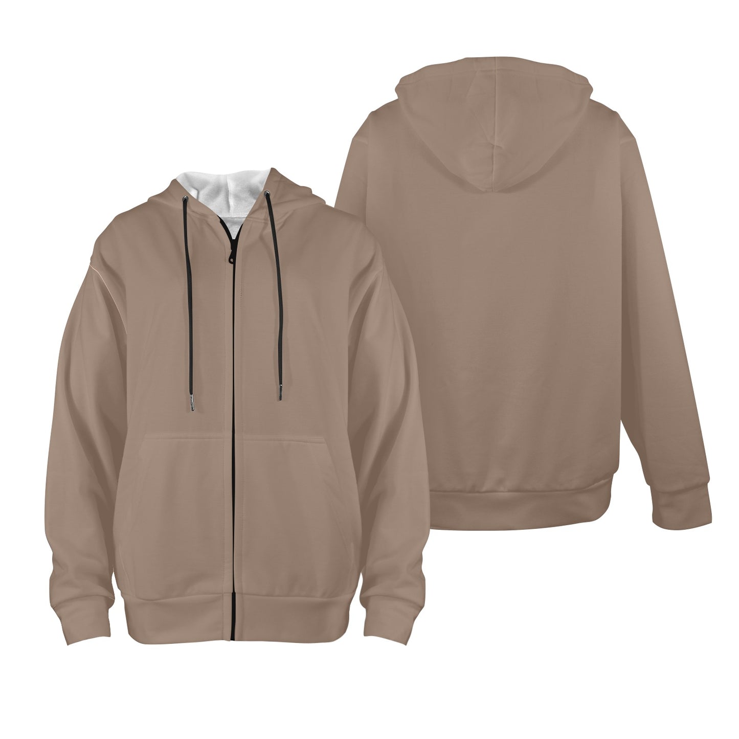 Mocha Mousse Women's Fleece Full-Zip Hoodie