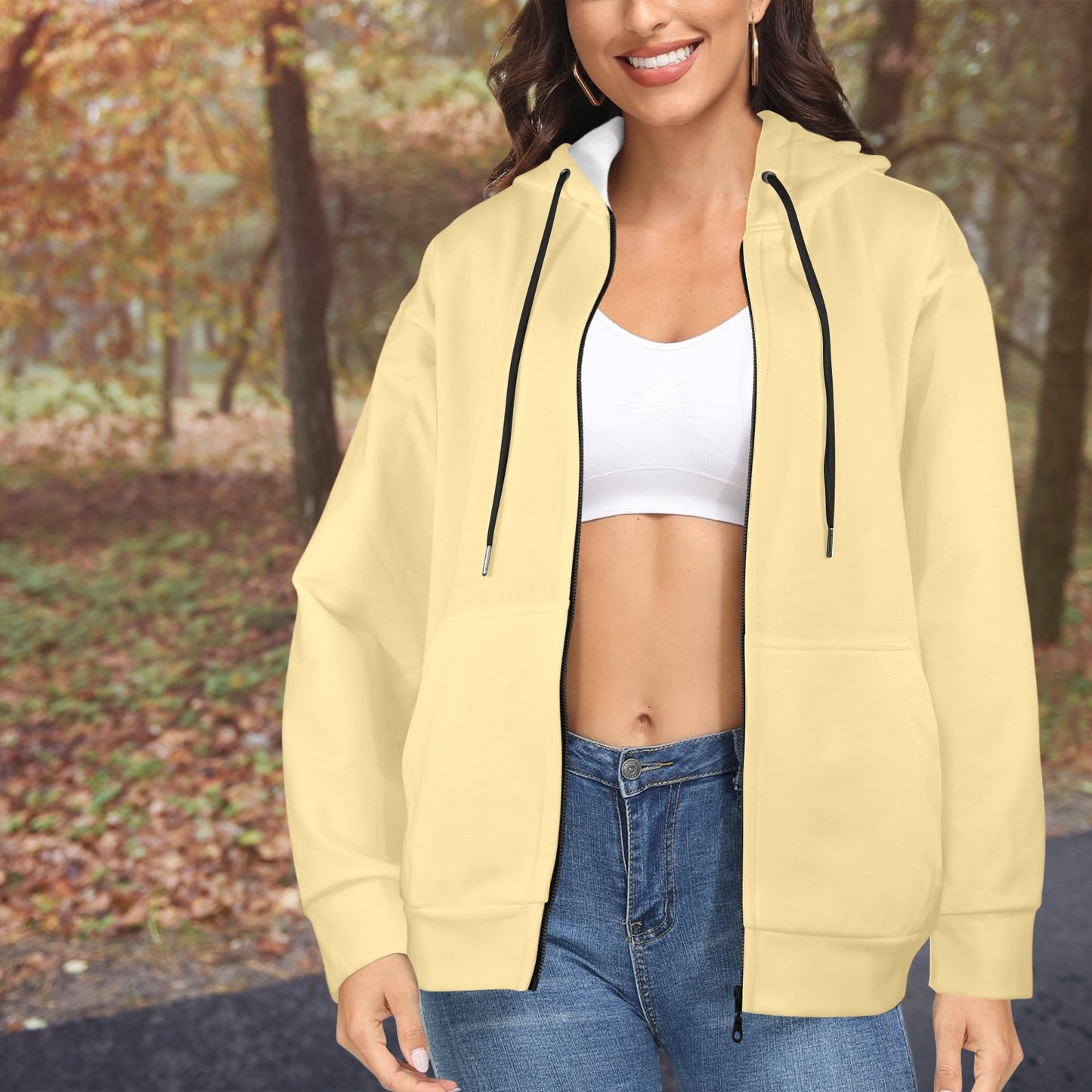 Soft Buttercream Women's Fleece Full-Zip Hoodie