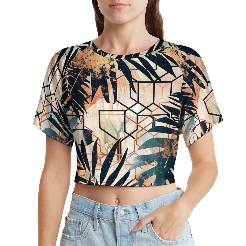 Tropical Geometry Short sleeved navel exposed T-shirt