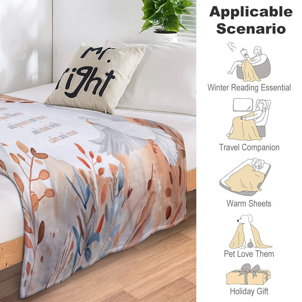 Peace in his presence Super Soft Flannel Blanket Multiple Sizes