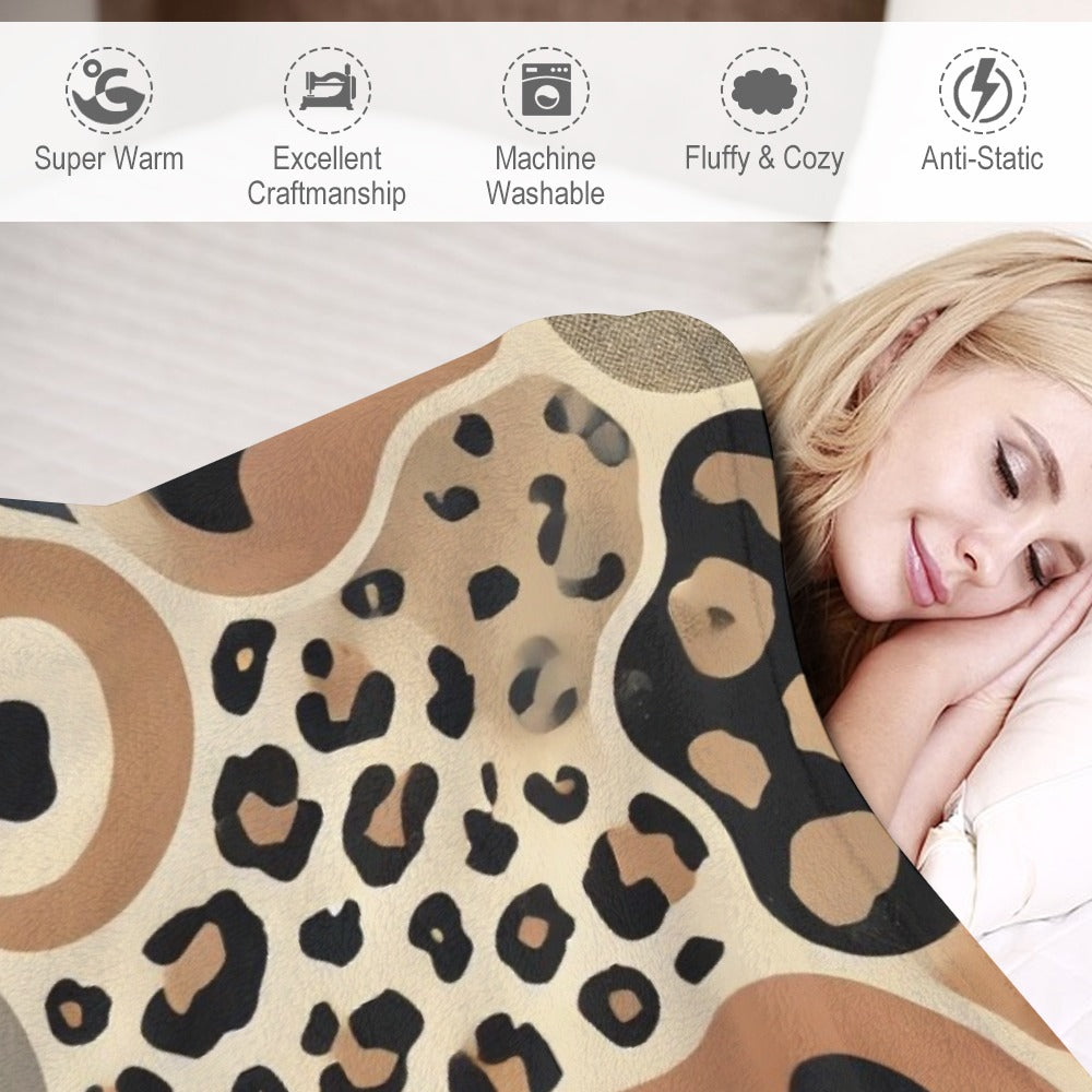 A seamless abstract leopard print pattern Ultra-Soft Flannel Blanket Multiple Sizes