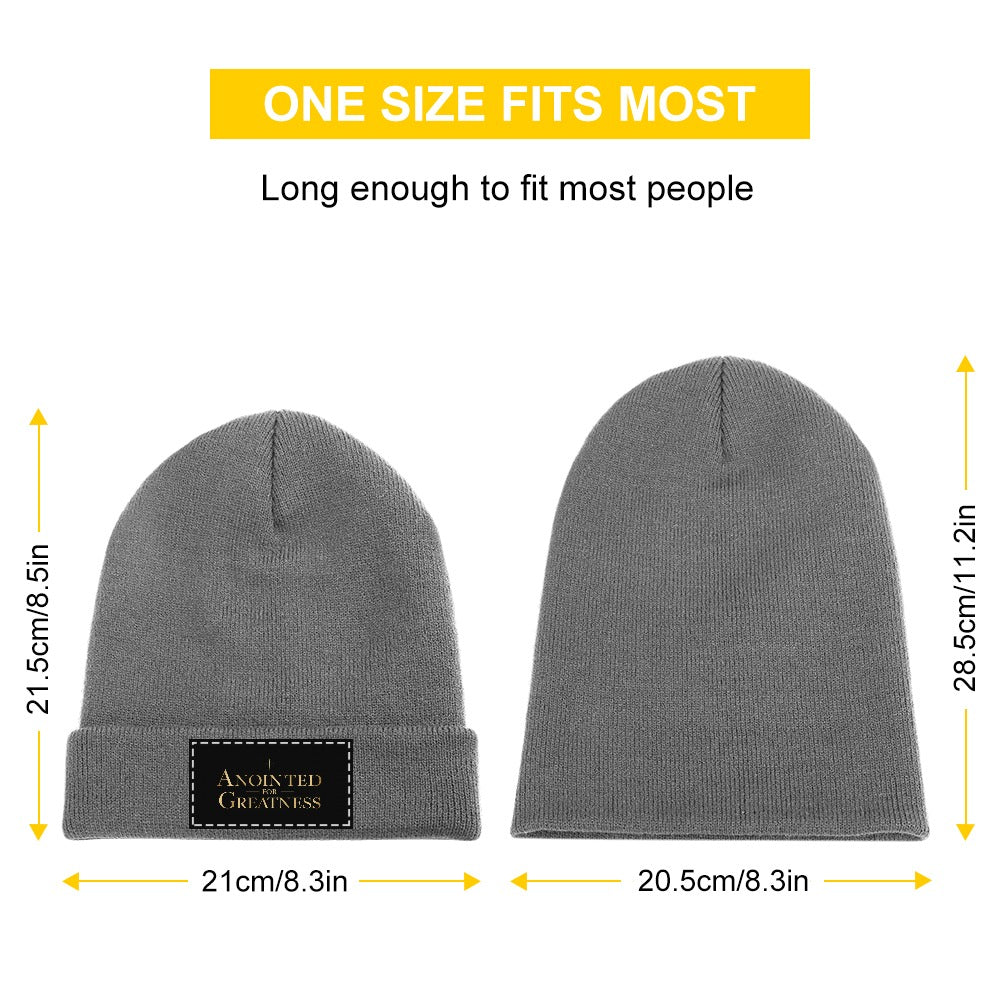 Anointed for Greatness Grey Knitted Cap
