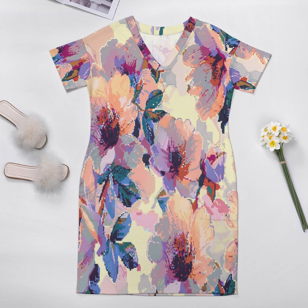 Pixel Bloom Reverie Loose pocket dress