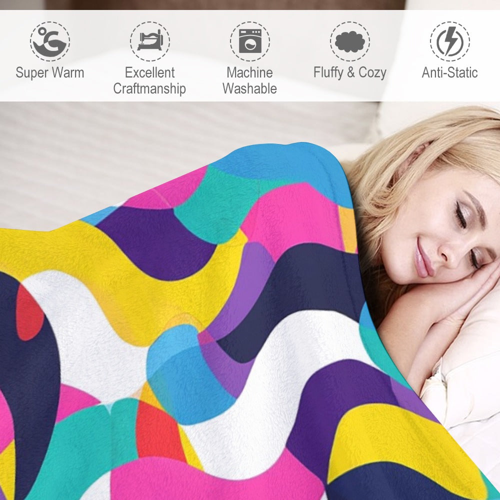 Dopamine wave Ultra-Soft Flannel Blanket Multiple Sizes