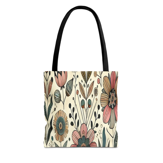 Floral Tote Bag - Stylish AOP Handbag, Eco-Friendly Shopping Bag, Boho Chic Purse, Gift for Her, Trendy Everyday Carryall