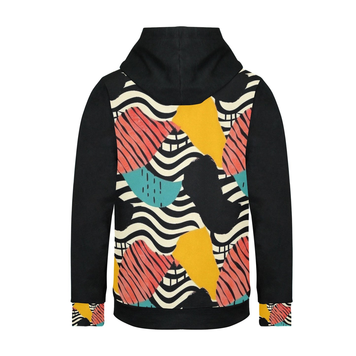 Waves of motion Black Women's Long Sleeve Fleece Hoodie new