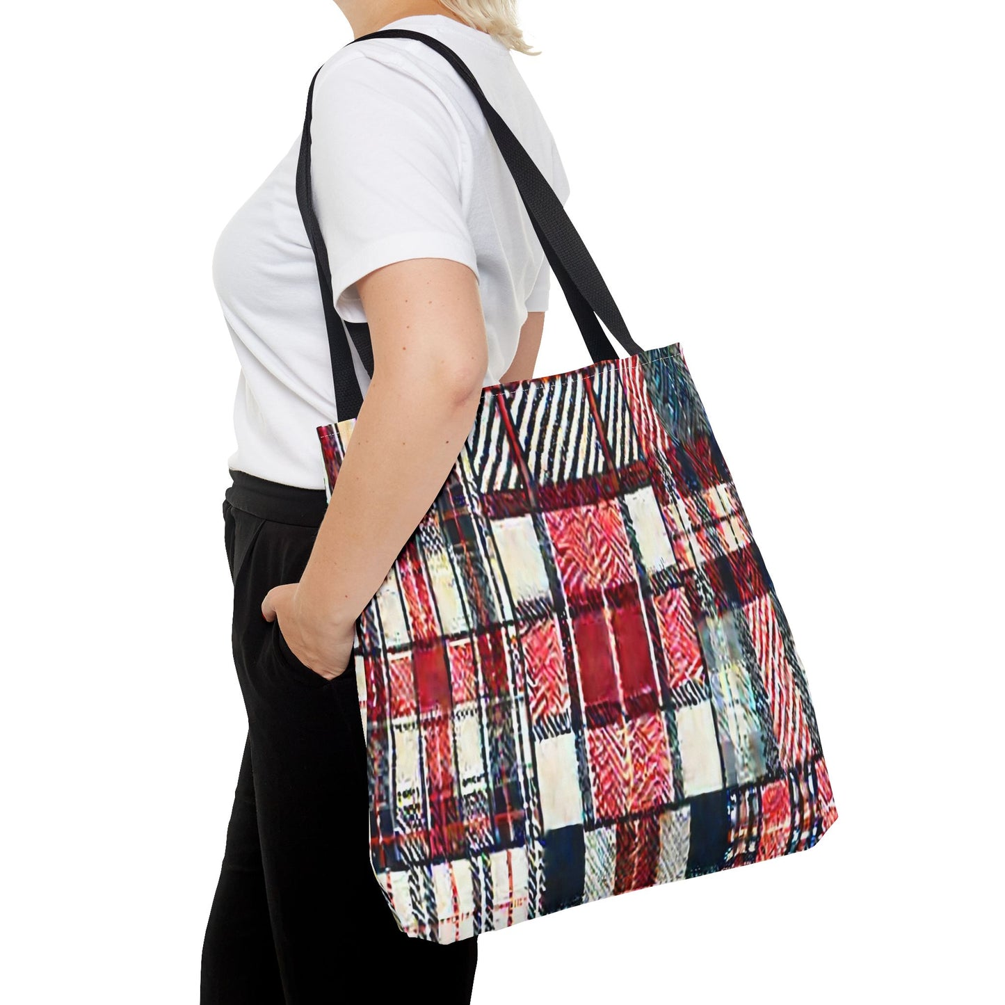 Cozy Plaid Tote Bag, Stylish Shopping Bag, Eco-Friendly Gift, Fall Accessory, Perfect for Everyday Use