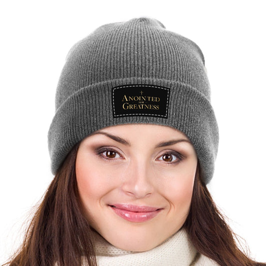 Anointed for Greatness Grey Knitted Cap