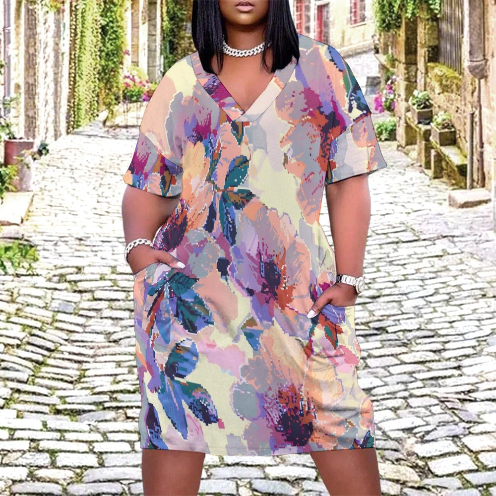 Pixel Bloom Reverie Loose pocket dress