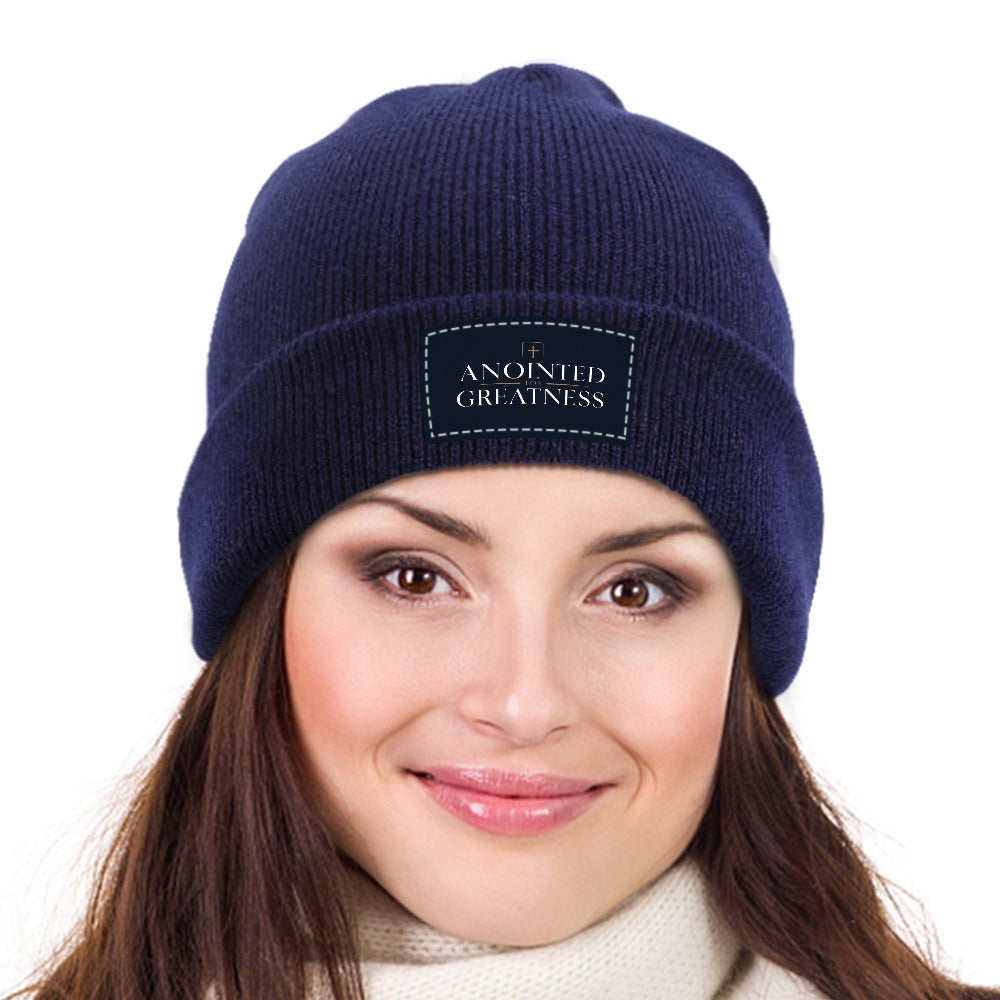 Anointed for Greatness Navy Knitted Cap