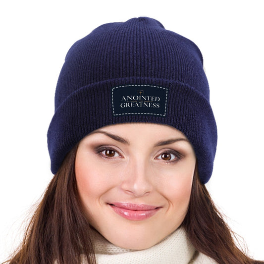 Anointed for Greatness Navy Knitted Cap
