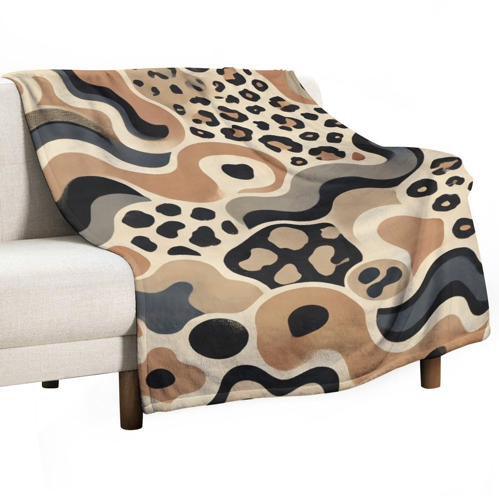 A seamless abstract leopard print pattern Ultra-Soft Flannel Blanket Multiple Sizes