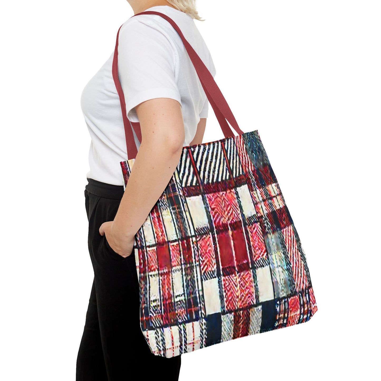 Cozy Plaid Tote Bag, Stylish Shopping Bag, Eco-Friendly Gift, Fall Accessory, Perfect for Everyday Use