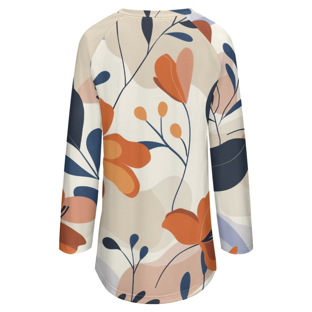 Amber Garden Flow Long Crew Neck Long Sleeve T-Shirt