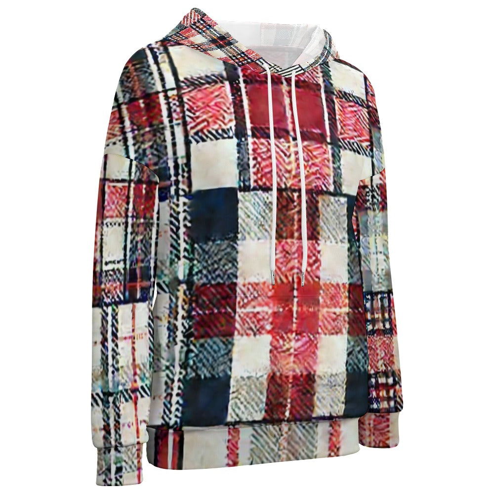 Retro Picnic Grid Dropped Sleeve Hoodie