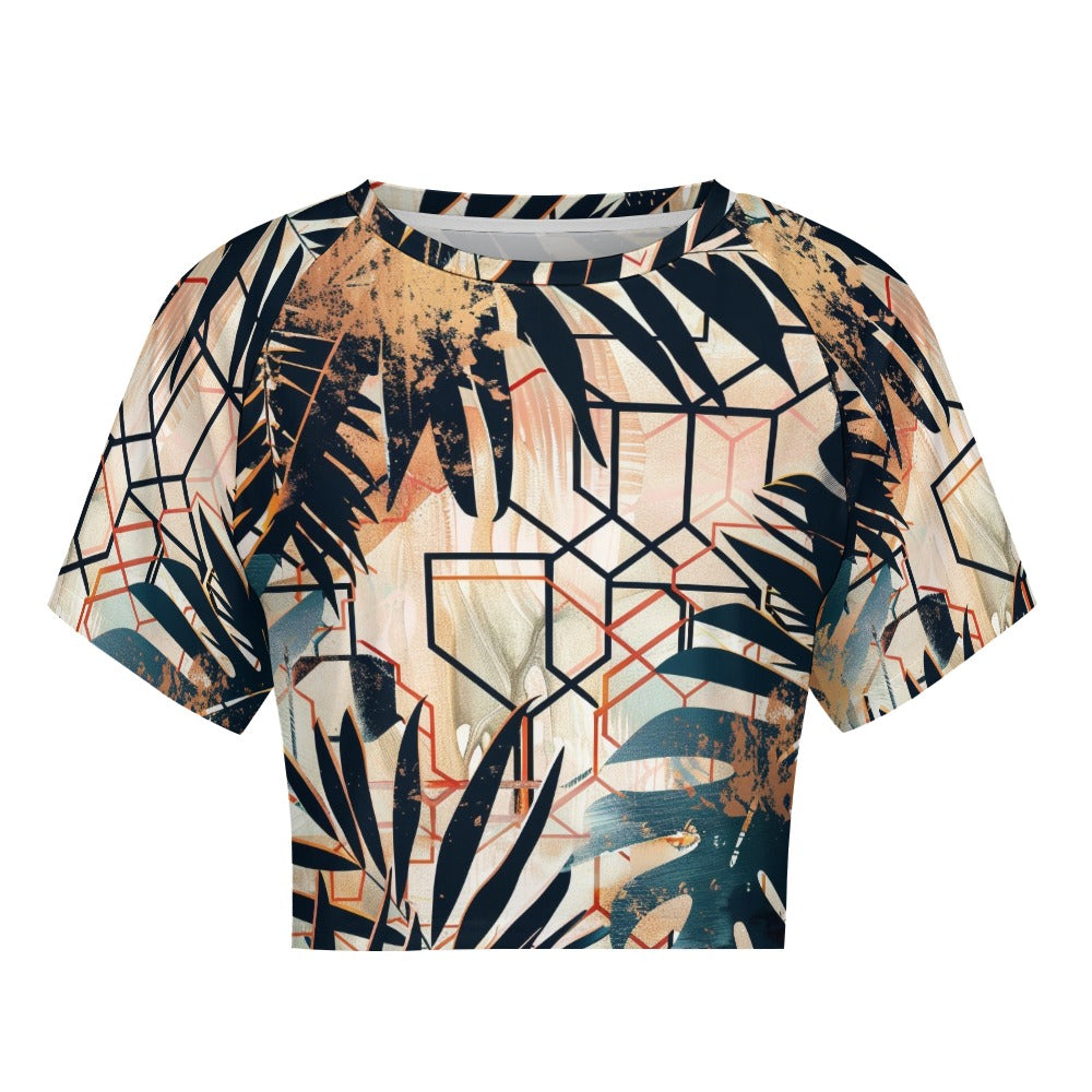 Tropical Geometry Short sleeved navel exposed T-shirt